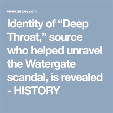 deep thorth|Identity of “Deep Throat,” source who helped unravel the .